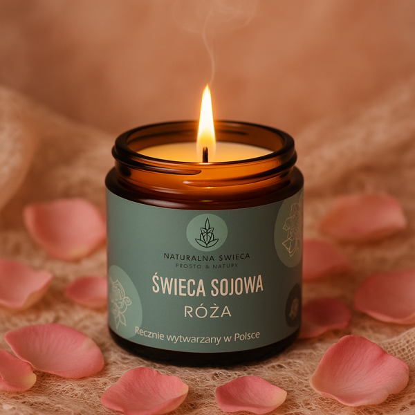 mala-naturalna-swieca-sojowa-w-szklanym-ciemnym-pojemniku-zapach-rozy-120-ml-na-tle-platkow-roz