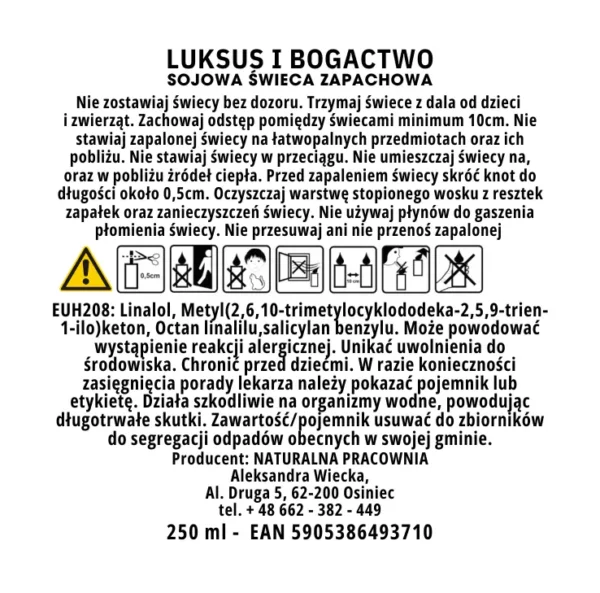 CLP-luksus-i-bogactwo-250 Duża świeca sojowa Luksus i Bogactwo 250 ml – intencja, aromat, elegancja